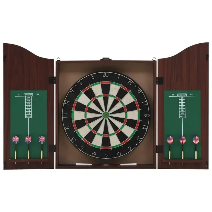 Dartboard Cabinet Set with Sisal Board & 6 Steel-Tip Darts | Professional and Beginner Play VIDAXL