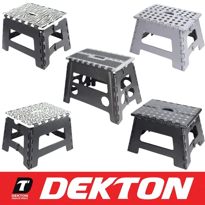 Dekton Folding Step Stool 150kg Max Anti Slip Home Workplace Aid Ladder Portable