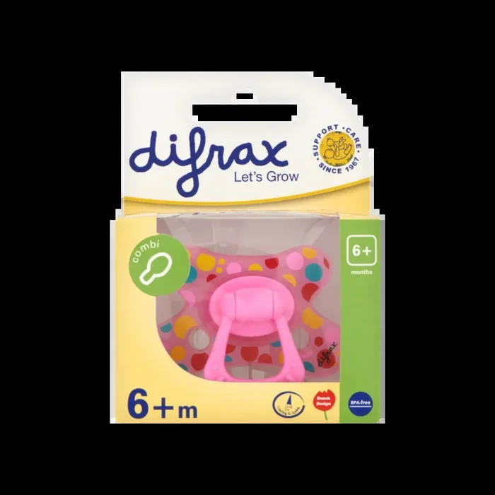 Difrax Pacifier combi with ring (from 6 months)