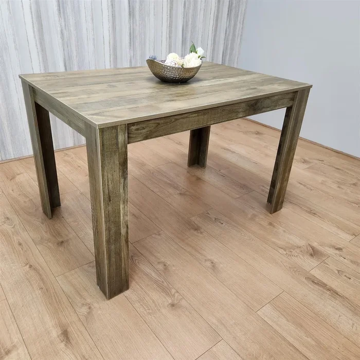 Dining Table Brown Rustic Wood Effect, Place for 6 Seats H75 x L140 x W80 CM for Kitchen, Office or Dining room