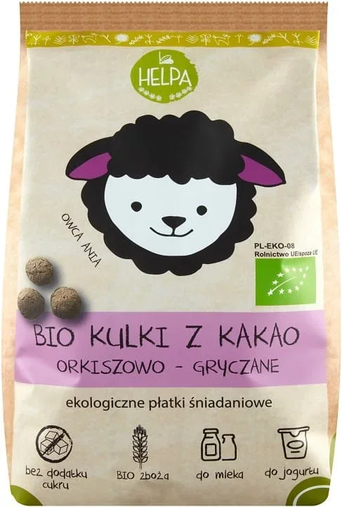 Dinkel-Buchweizenbällchen mit Kakao BIO 160 g – HELPA