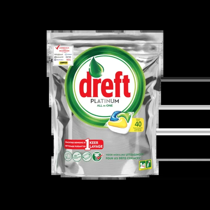 Dreft Platinum dishwashing tabs lemon large