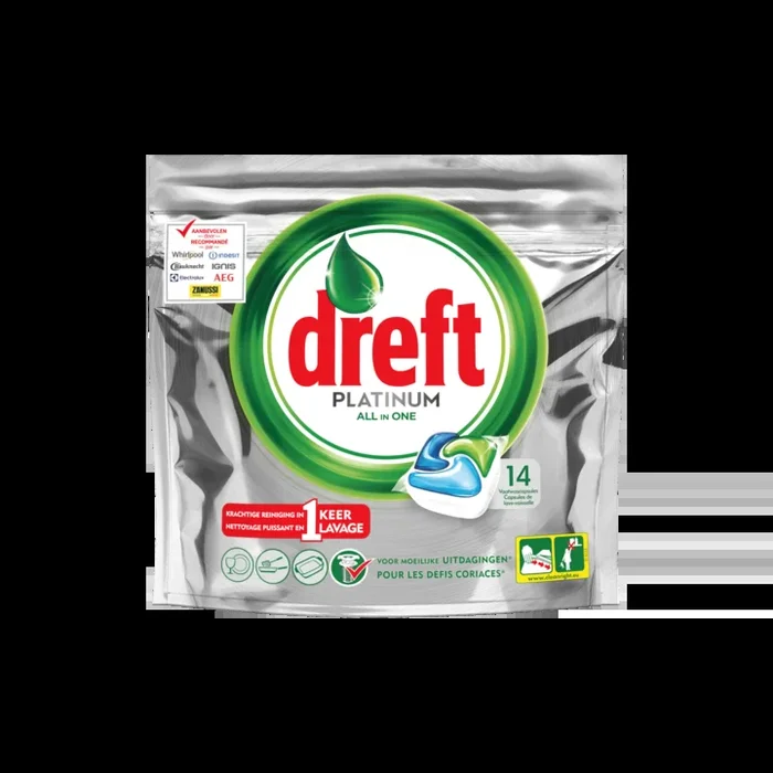 Dreft Platinum dishwashing tabs regular small