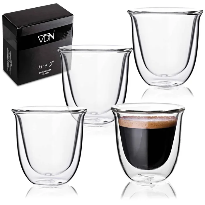 Dubbelwandige ESPRESSO glazen van borosilicaat – Set van 4