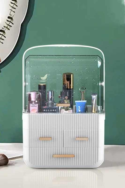 Dust-Proof Table Top Transparent Cosmetics Storage Box
