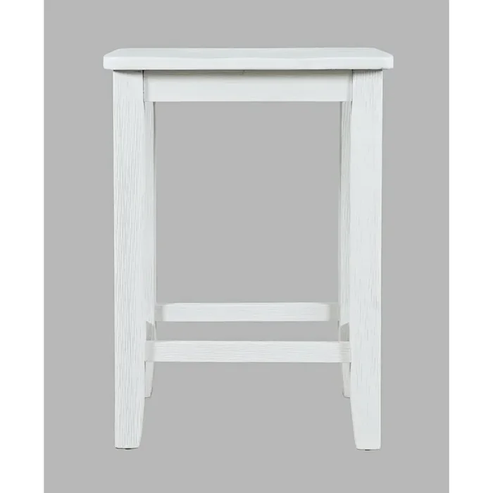 Eastern Tides Coastal Wire-Brushed Wood Backless Counter Barstool (Set of 2)