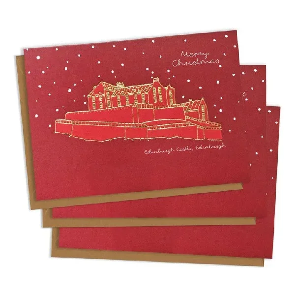 Edinburgh Castle Foiled Christmas Card Pack