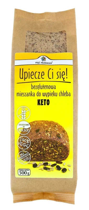 Eine Mischung zum Backen von glutenfreiem Keto-Brot 500 g FÜNF ÄNDERUNGEN