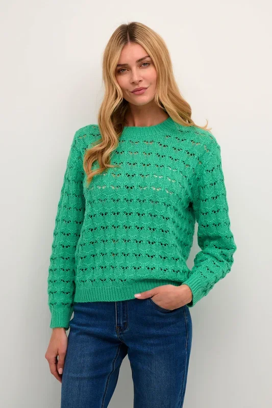 Elena Lace Knit Pullover Plain