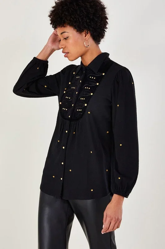 Embellished Military Jersey Shirt