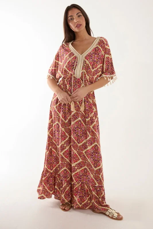 Embellished Trim Maxi Dress