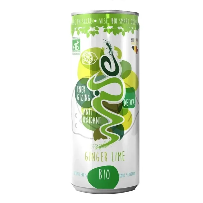 Energiegetränk mit Kohlensäure, Ingwer-Limetten-Geschmack BIO 250 ml – WISE