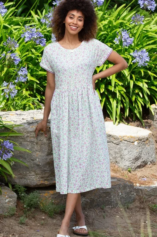 Everley Organic Cotton Muslin Dress Garden Bloom