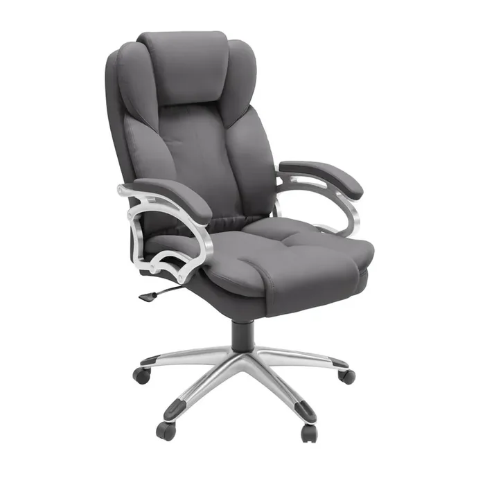 Executive Office Chair in Steel Grey Leatherette