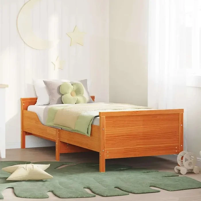Extendable Bed Frame for Kids – Wax Brown | 80 x 130 / 165 / 200 cm VIDAXL