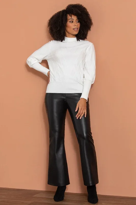 Faux Leather Bootleg Trousers