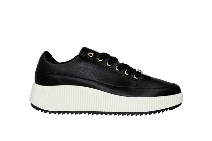 Faux Leather Platform Trainer