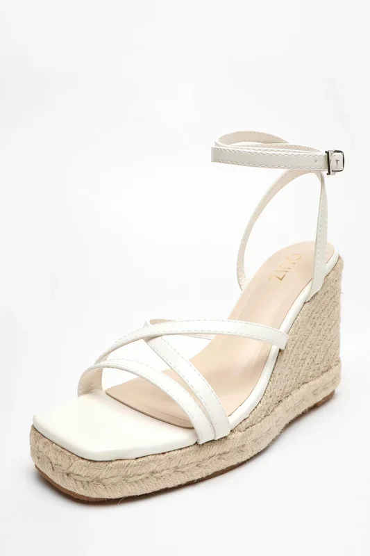 Faux Leather Strappy Wedges