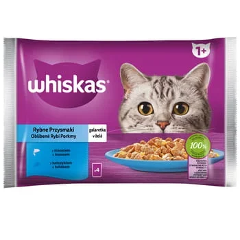 Fischspezialitäten 1+ Gelee mit Lachs und Thunfisch Whiskas 340g (4x85g)