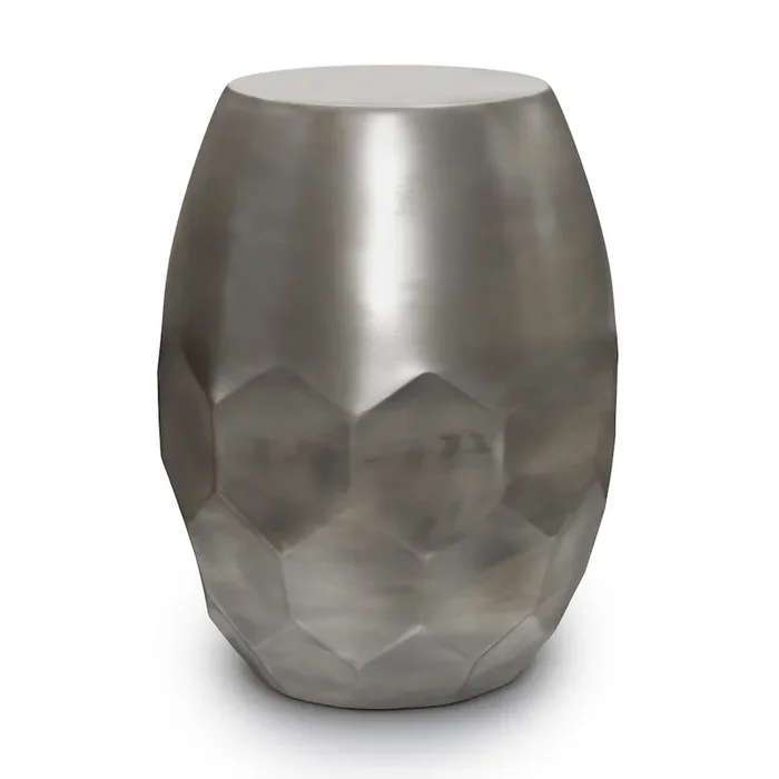 Flanigan Metal Accent Table In Antique Silver