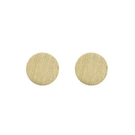 Flat Circle Gold Earrings