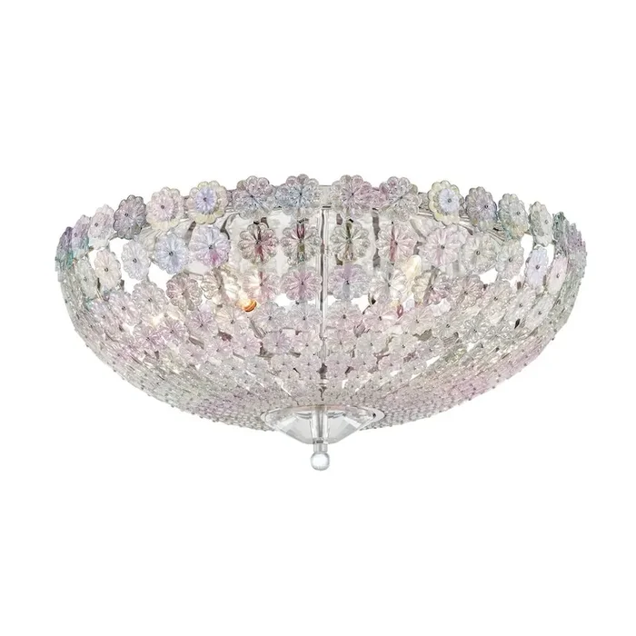 Floral Park Semi Flush In Polished Nickel Color