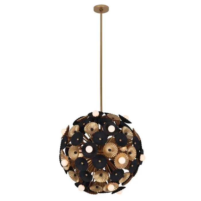 Floral Swirl 28-Light Orb Pendant, Belen Kox