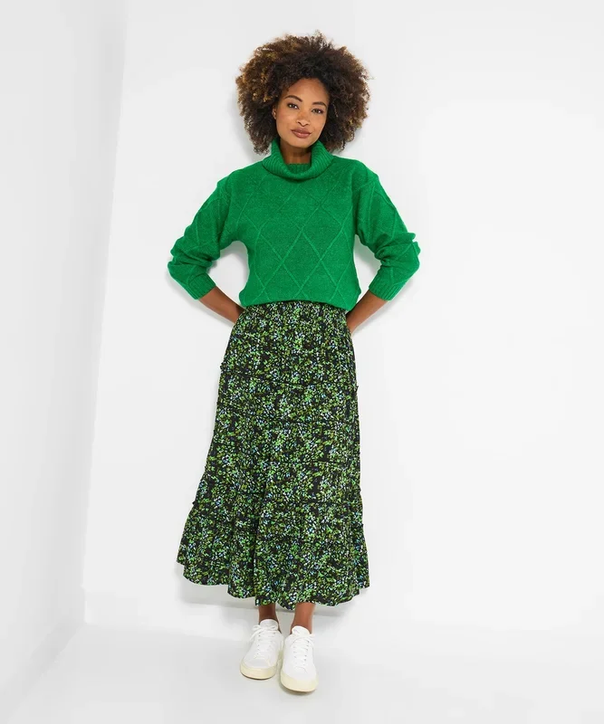 Floral Tiered Maxi Skirt