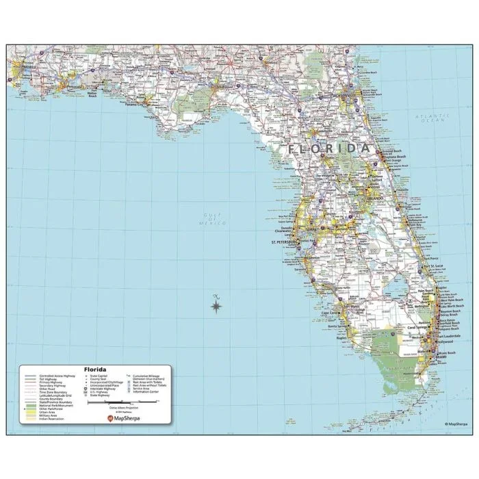 Florida State Wall Map – Compact