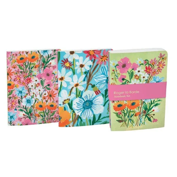 Flower Field Set Of 3 Notebooks