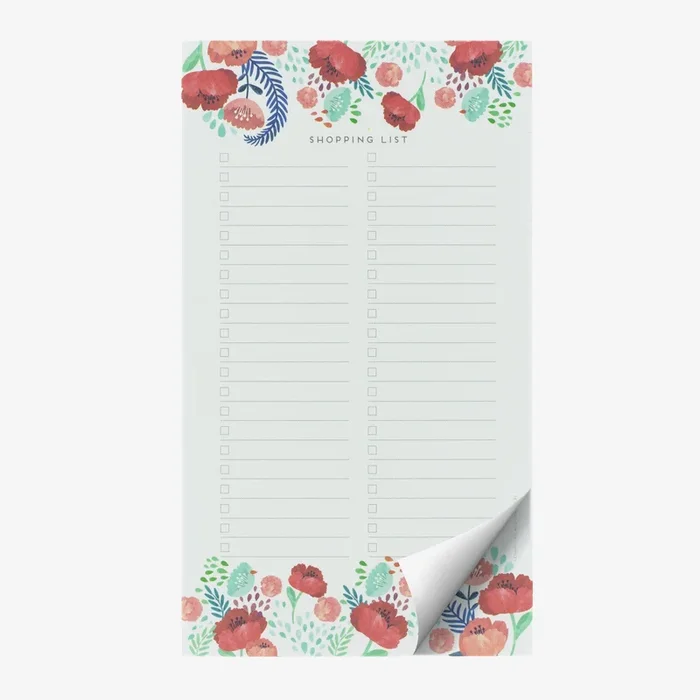 Flowers Shopping List Notepad