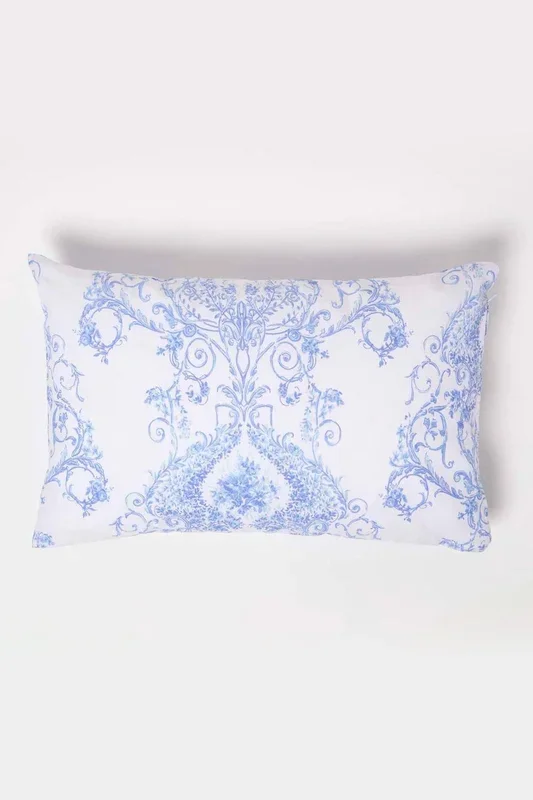 French Toile Patterned Rectangular Cushion