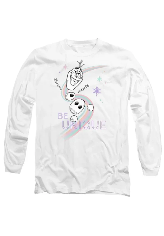Frozen Be Unique Rainbow With Olaf Long Sleeve T-Shirt, White