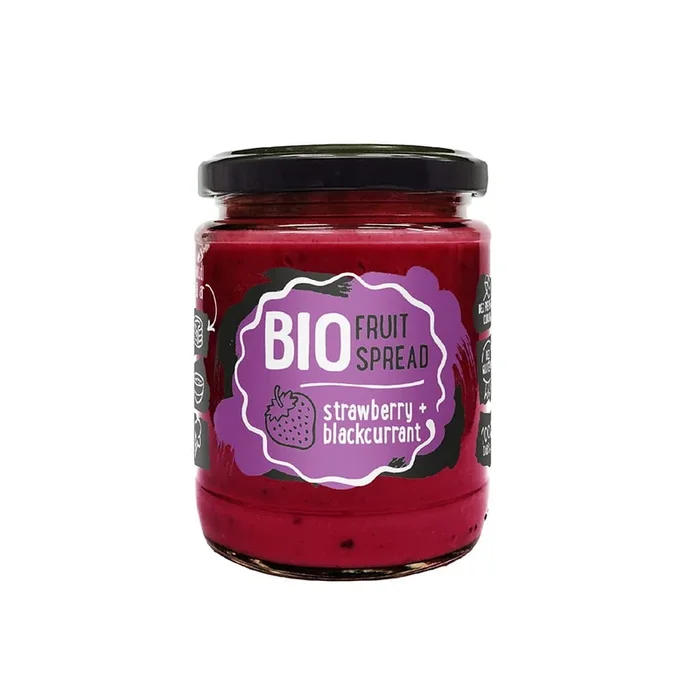 Fruchtcreme Erdbeere – Schwarze Johannisbeere BIO 245 g