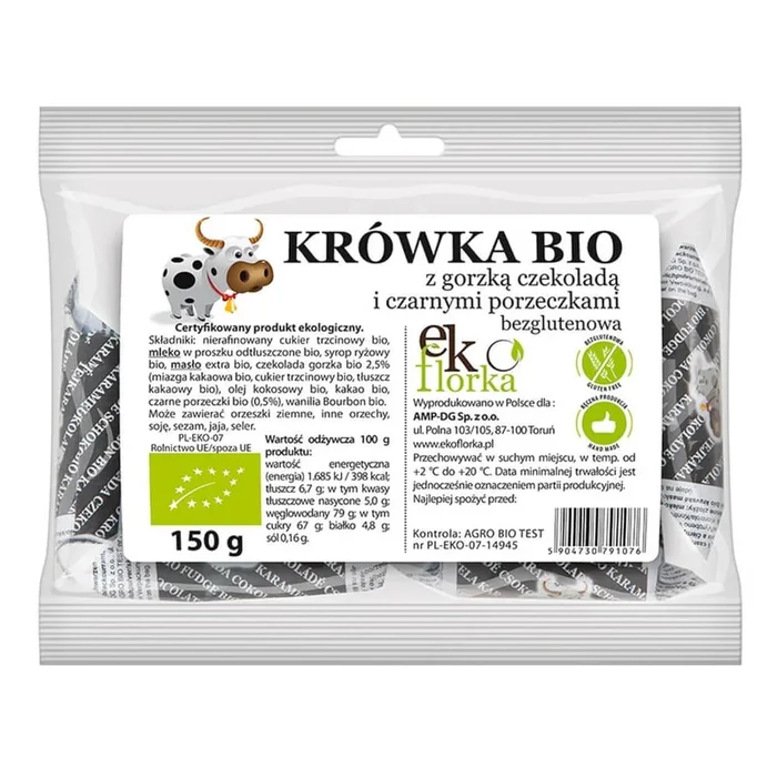 Fudges mit dunkler Schokolade und schwarzen Johannisbeeren BIO 150 g – EKOFLORKA