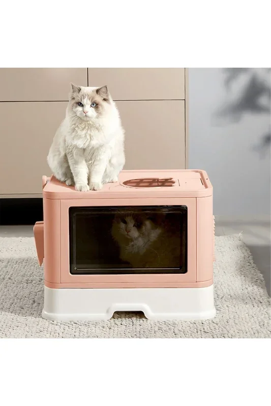 Fully Enclosed Drawer Style Foldable Pet Litter Box