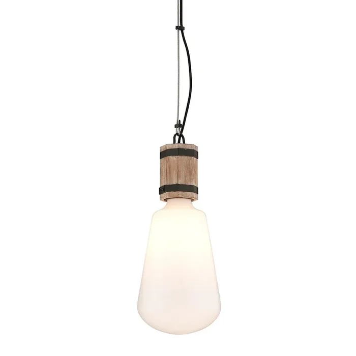 Fulton Pendant In Rusty Iron W Salvaged Wood Color