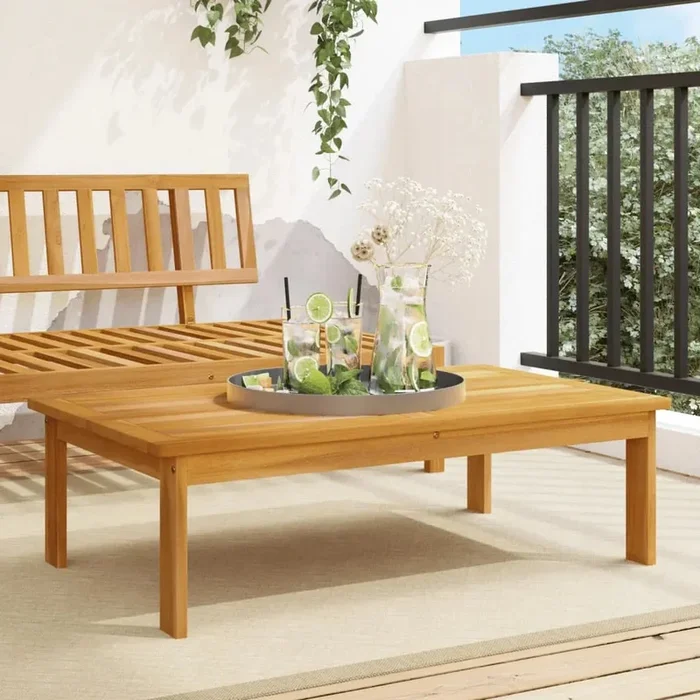 Garden Table in Solid Wood Acacia (100 x 60 x 30cm)