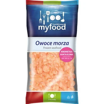 Gefrorene Cocktailgarnelen gekocht, geschält, 200-300 Stück. MyFood 400g