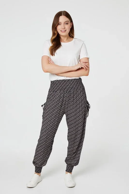 Geo Print Pocket Detail Pants