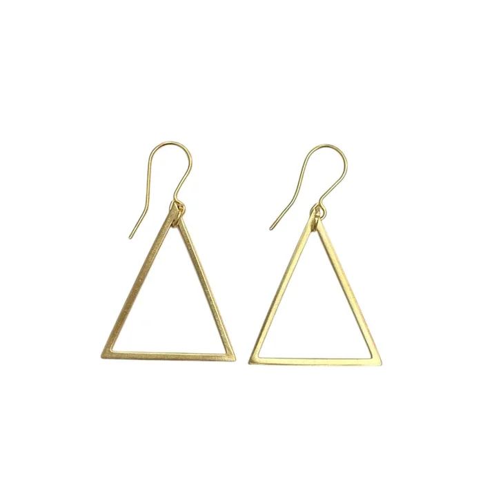 Geo Triangle Gold Earrings