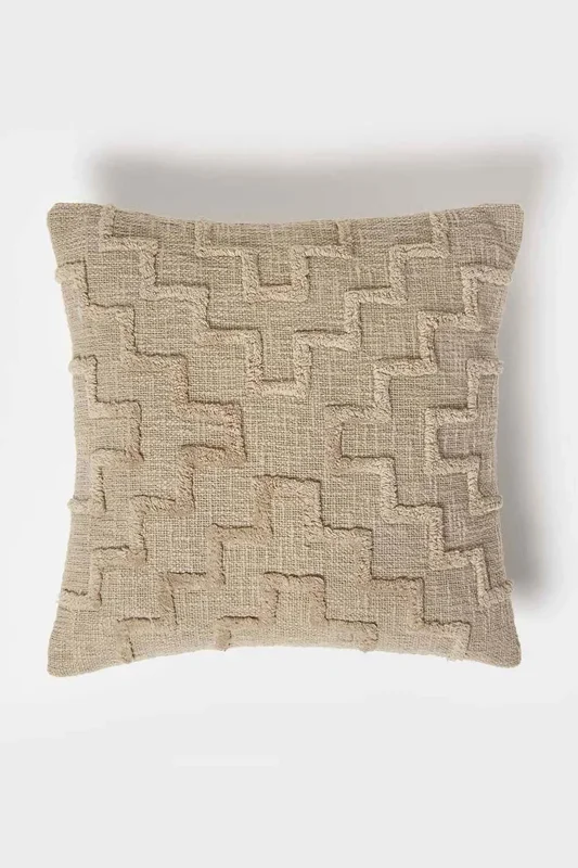 Geometric Tufted Cotton Cushion