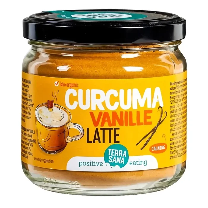 Getränkepulver mit Kurkuma und Vanille Latte BIO 150 g – TERRASANA