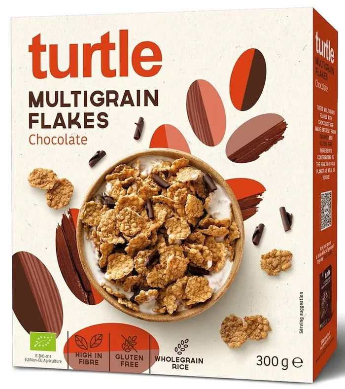Getreideflocken mit Schokoladenraspeln glutenfrei BIO 300 g – SCHILDKRÖTE