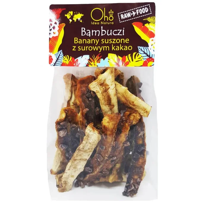 Getrocknete Bananen mit Rohkakao BIO 50 g – OHO BAMBOO