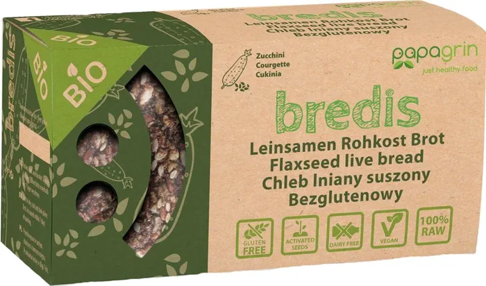 Getrocknetes Leinbrot mit Zucchini glutenfrei BIO 70 g – PAPAGRIN