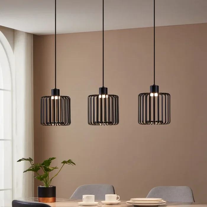 Ginestrone-Z Black Steel RGB 3 Light Pendant Light