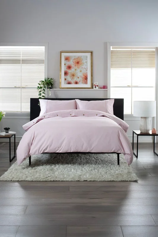 Gingham Duvet Cover Set – Soft & Breathable Cotton with Double Piped Edges