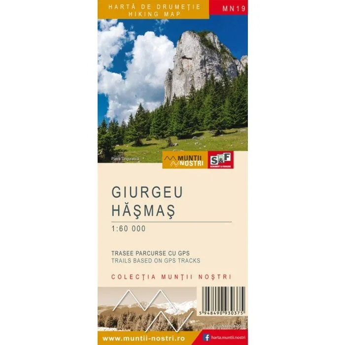 Giurgeu Mountains – Hasmas Mountains Muntii Nostri Hiking Map MN19
