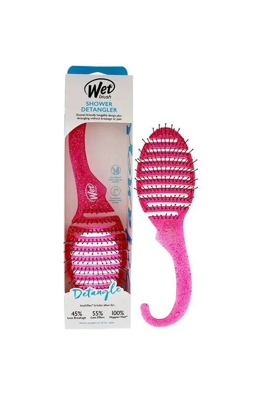 Glitter Shower Detangler Hairbrush, Pink